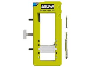 lot 72636 image: Door Hinge Jig, Door Hinge Mortiser, Router Template Fits for Door Hinges from 3 to 5 Length and Types of Square, Radius 14 or Radius 58. - Retail $19