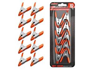 lot 72645 image: 10-Piece 2 inch Small Spring Clamp, Spring Metal Spring Clamps, 34-inch Jaw opening - Retail $8