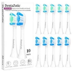 lot 72648 image: Gum Care Toothbrush Heads for Philips Sonicare Replacement Heads, Soft Bristles, White 10 Pack - Retail $8