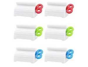 lot 72649 image: Toothpaste Squeezer, 6 Pcs Toothpaste Tube Squeezers, Multi-Purpose Toothpaste Dispenser, Rolling Toothpaste Holder Stand - Retail $5