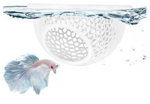 lot 72663 image: Floating Betta Hide & Shrimp Cave �� All-in-One Aquarium Hammock, Feeder, and Safe Resting Spot for Stress-Free Fish Tanks - Retail $8