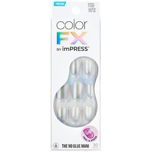 lot 72676 image: colorFX by Impress Press-On Fake Nails Short Oval - Sour Love - 30ct - Retail $11