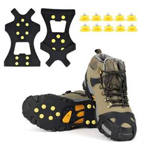 lot 72680 image: Ice Grips, Ice & Snow Grips Cleat Over ShoeBoot Traction Cleat Rubber Spikes Anti Slip 10 Steel Studs Crampons Slip-on Stretch Footwear - Retail $15