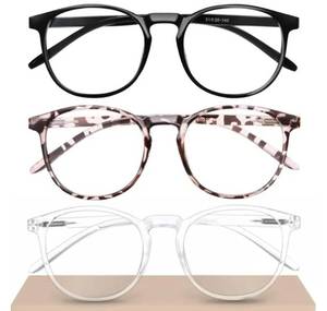 lot 72684 image: Chic & Comfy Blue Light Glasses for Women - 3-Pack Round Frames, Screen-Ready Style with UV Protection Coating (missing pieces) - Retail $15