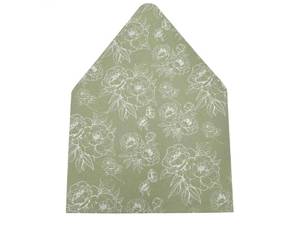 lot 72696 image: A7 Euro Flap Envelope Liners Wedding Invitation 50 Pack Green Floral - Retail $25