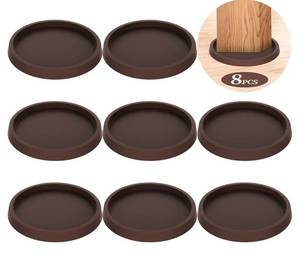 lot 72698 image: Furniture Coaster Pads 8 Piece Set Brown Rubber Floor Protectors  - Retail $8