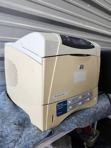 lot 103 image: HP LaserJet 4350n Monochrome Laser Printer Powers On