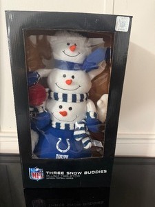 lot 44 image: NFL Indianapolis Colts Three Snow Buddies Plush Tabletop Decoration with Box