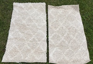 lot 58 image: Pair of Cream Patterned Shag Accent Rugs