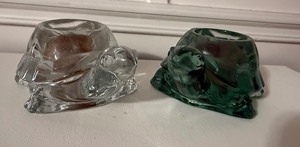 lot 68 image: Glass Turtle Votive Candle Holders