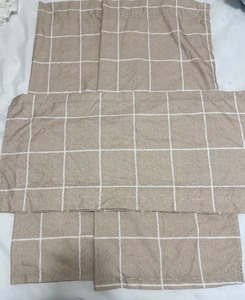 lot 98 image: Real Living brand Taupe and Cream Pattern Curtain Set