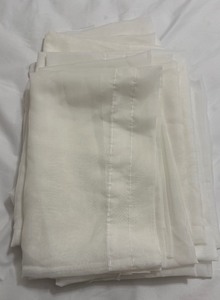 lot 127 image: Set of 6 WhiteCream Sheer Window Curtain Panels  Approx. 90 (7.5 ft) Long, Clean Line Hem