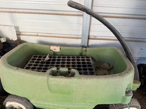 lot 163 image: Step2 Vintage Green Garden Wagon & Utility Cart with Planting Tray