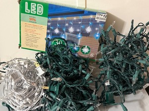 lot 185 image: Large Lot of IndoorOutdoor Christmas String Lights  LED & Incandescent  Tested Working