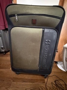lot 205 image: SwissTech Urban Trek 28 Checked Rolling Luggage - Olive Green