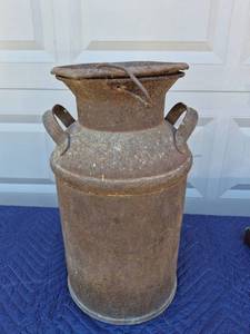 Metal Milk Can with Lid and Handle - See All Pics