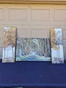 lot 126 image: Forest Landscape Canvas Painting Set