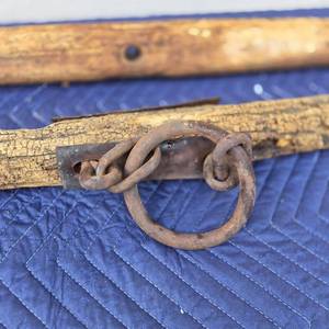 lot 138 image: Wooden Ox Yoke with Iron Chains and Hardware