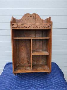lot 155 image: Wooden Wall Shelf with Compartments