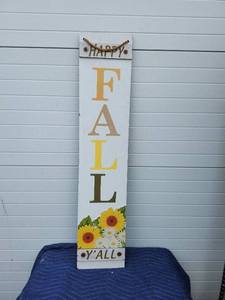 lot 156 image: Seasonal Welcome Sign Set Fall and Halloween Porch Decor