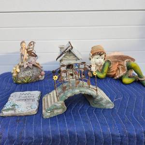 lot 174 image: Fairy Garden Decorative Figurines and Accessories Set