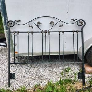 lot 192 image: Cast Iron Full Size Headboard with Scrollwork Design - PERFECT FOR GARDEN TRELLIS