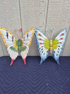 lot 351 image: Decorative Metal Butterfly Wall Art Set