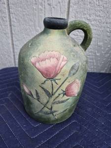 lot 377 image: Hand Painted Ceramic Jug with Pink Floral Design