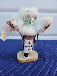 lot 438 image: Native American Kachina Doll with White Fur and Feathers