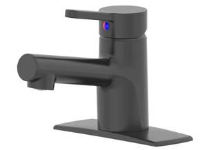 lot 37441 image: Mainstays Single Handle Bathroom Faucet in Black