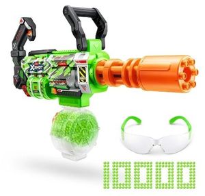 lot 40383 image: XSHOT Hyper Gel Glow Motorized Gatling Blaster (10,000 Pellets) Outdoor Blaster by ZURU for Ages 14