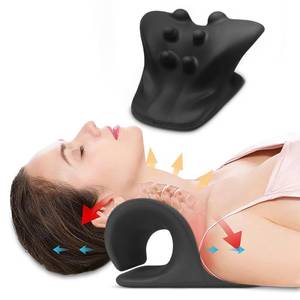 lot 40384 image: EXQUISLIFE Neck and Shoulder Relaxer, Cervical Traction Device for Muscle Tension Relief, Neck Stretcher for TMJ Pain Relief and Cervical Spine Alignment, Chiropractic Pillow, Black