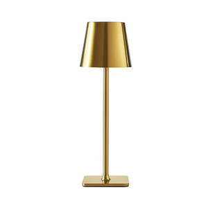 lot 41571 image: Mainstays 13-inch Gold Rechargeable Table Lamp with Touch Controls and Dimming