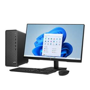 HP 27 inch Monitor & Slim Windows Desktop Bundle Intel Core i3-12100 8GB RAM 512GB SSD- Retail: $683