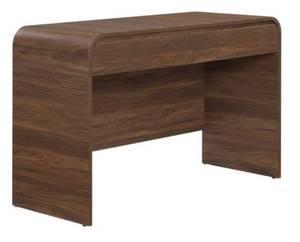 lot 37459 image: Better Homes & Gardens Juliet Curved Loft Desk with Storage, 19-inch depth, Walnut Finish - Retail $119