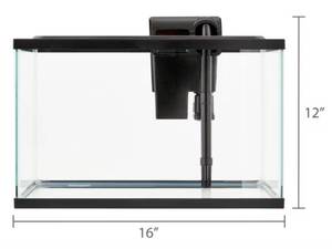 lot 37464 image: Vibrant Life 5 Gallon Aquarium Starter Kit with Blue & White LED Lights