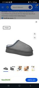 lot 37486 image: BERANMEY Thick-Soled Fuzzy Slippers for Women & Men - Cozy Platform House Shoes with Anti-Slip Sole, Warm Plush Lined Indoor Outdoor Short Ankle Slippers (Size 9-10)