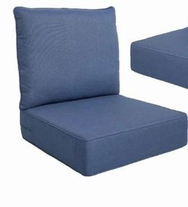 lot 40433 image: Outdoor Seat Cushion Set Blue 22in x 24in
