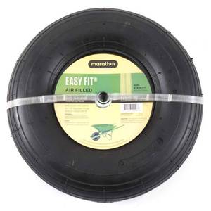 lot 40437 image: Marathon 20296 Easy Fit Wheelbarrow Tire  Wheel Assembly  Pneumatic  4.0-6 - Quantity 1