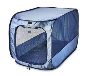 lot 40439 image: Vibrant Life Soft-Sided Pop Open Dog Kennel, Blue, Large
