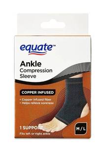 lot 41634 image: Equate Copper-Infused Ankle Compression Sleeve Brace, MediumLarge