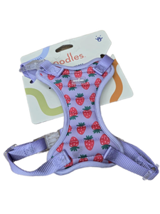 lot 41663 image: Oodles Dog Harness Purple with Strawberry Print Small