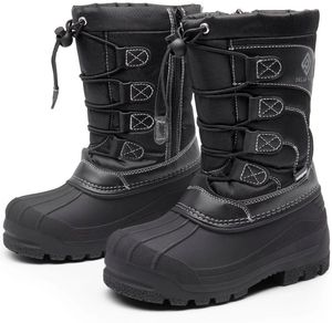 lot 41692 image: DREAM PAIRS Unisex Kids Knee High Waterproof Insulated Snow Boots, Black, Size 5