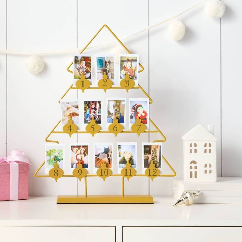 lot 15741 image: Instax Mini Instant Film Gold Metal 12 day Advent Calendar - Wondershop