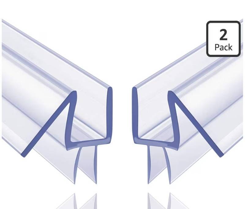 lot 34561 image: 2-Pack Butecare Frameless Shower Door Bottom Seal for Glass Doors Stop Shower Leaks and Create a Water Barrier (12 x 39)