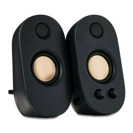 lot 40030 image: onn AC Powered Computer Speakers with Volume and Bass Controls 7.32 height