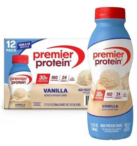 lot 37488 image: 2-Pack Premier Protein Shake, Vanilla, 30g Protein, 11.5 fl oz (24 Count) Best By 12312026 - Retail $61