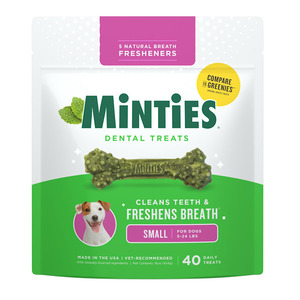 lot 37500 image: VetIQ Minties - Dental Peppermint Flavor Dog Treat - TinySmall - 16oz (Best By 12132027)