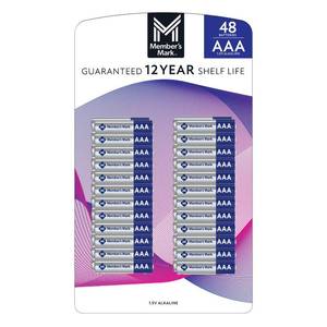 lot 37502 image: Members Mark AAA Alkaline Batteries, 48 pk.