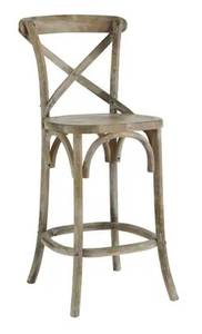 lot 40449 image: Gear 25.5 in. Seat Height ELM wood Counter Bar Stool in Gray - Retail $182
